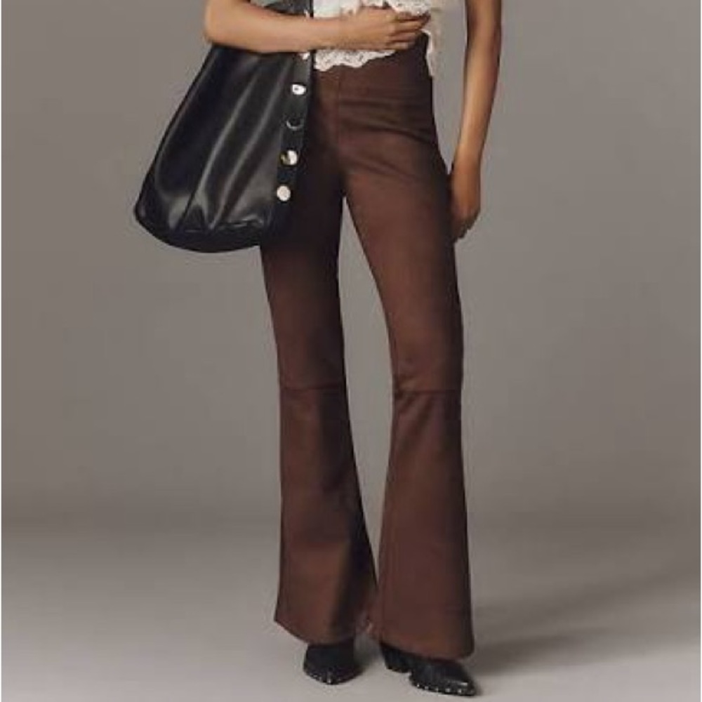 Anthropologie Brown Boot-Cut Flare Pants